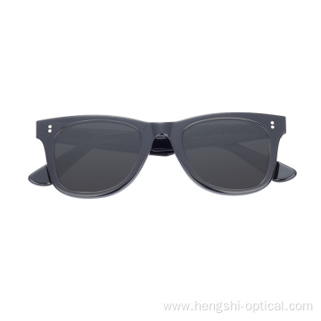 Ready Stock Retro Women Men Custom Logo Black Transparent Frames Acetate Sunglasses